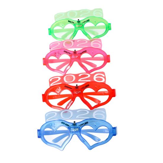 Fun Sunglasses LED Light Up Heart Glasses Glow in The Dark Party Eyewear for Concerts Nightclubs Raves