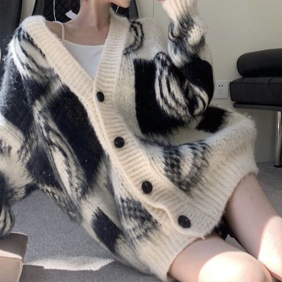 

Женский ленивый зимний свитер в стиле ретро, ​​свободный свитер