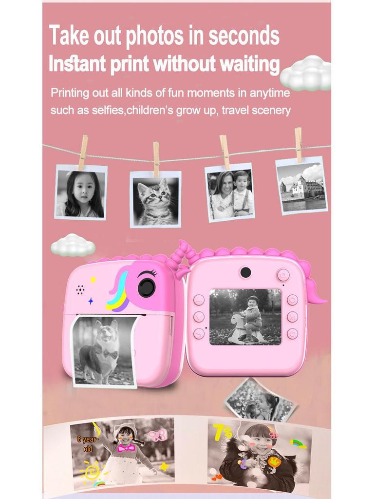 Kids' Instant Print Cartoon Camera - Smart, Fun, and Gift-Ready