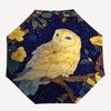 1pc Owl Enchanted Night Pattern Beautiful Looking Automatic Folding Umbrella, 3 Folding, 8 Iron Frame Design, Durable and Suitable for Travel and