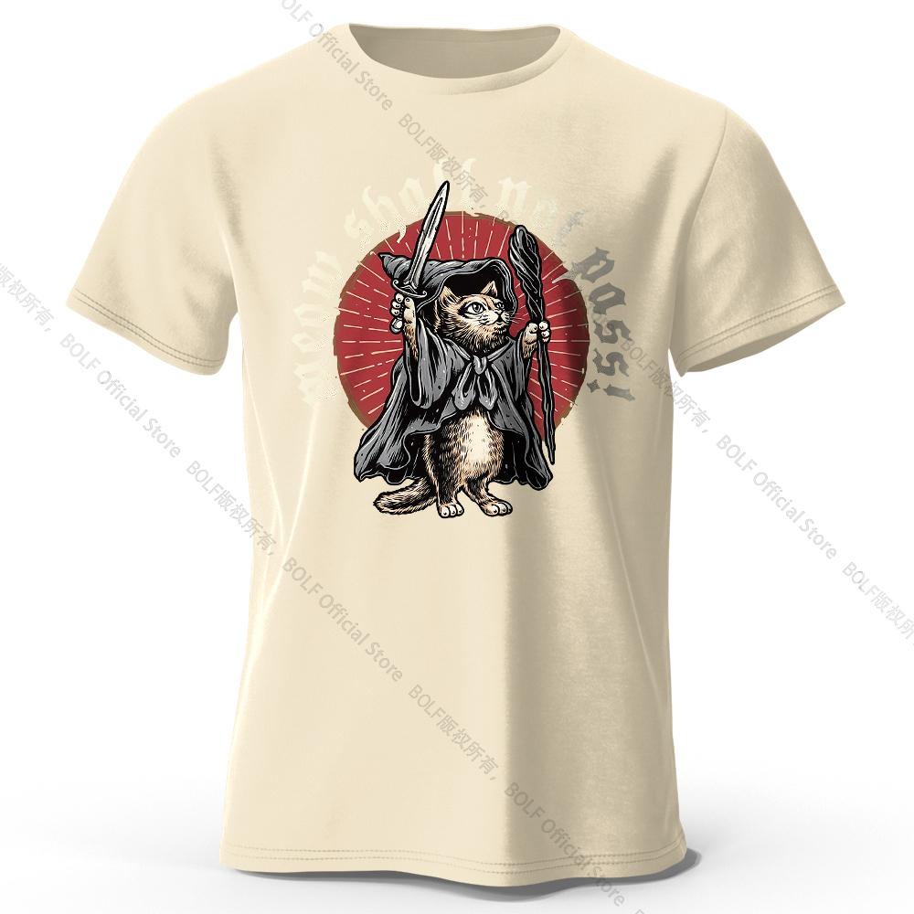 

Мужская футболка с принтом «Meow Shall Not Pass» 100% хлопок, свободные футболки с рисунком кота для женщин, летние топы, уличная одежда для ботаников 4XL