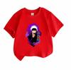 Kids Boys Girls Crew Neck Short Sleeve 100% Cotton T-Shirt, Cool Anime Character Printed Casual Summer Tee for School Daily Wear, Purple Art Pattern S