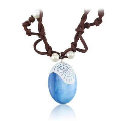 Polynesia Princess Necklaces Girls Film Cosplay Costume Charm Necklace Handmade Braided Leather Rope