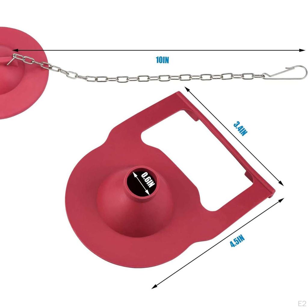 Toilet Flapper Including Stainless Steel Chain, High Performance Flap Plug for Flush Valve