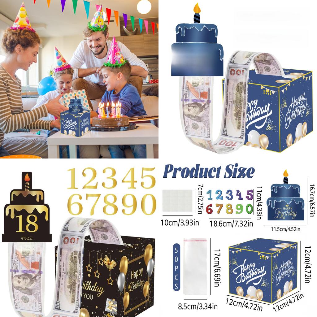Blue Number Birthday Celebration Gift Box For Birthdays And Holiday Festivities