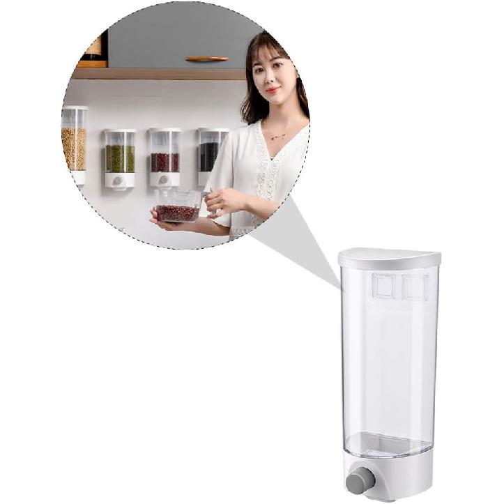 Kichvoe Rice Dispenser Wall Mount Dry Food Dispenser Grain Storage Container Cereal Dispenser Rice Bucket Rice Storage Tank Grain Canister Food