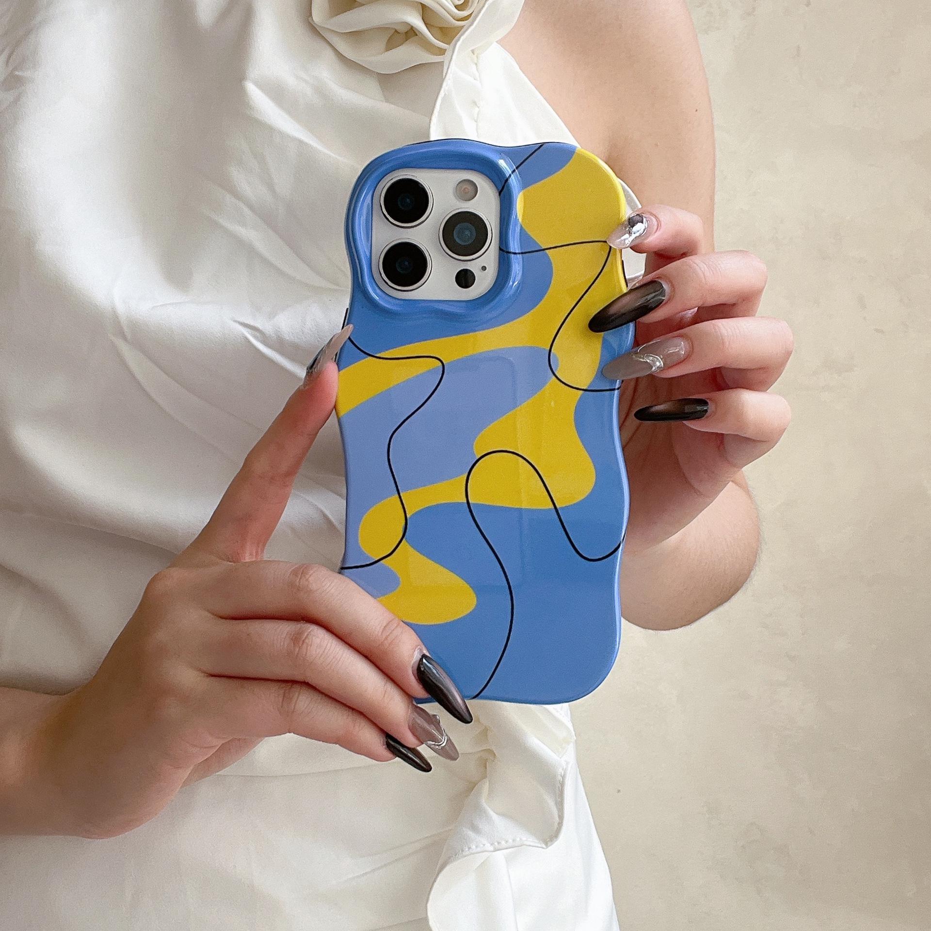 

Trendy Brand Contrast Color Block Case for iPhone 16 Pro Max & Apple 17, Compatible with 15/14 Models 17 Pro Max