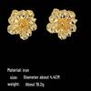 High-End European & American Gold Geometric Floral Stud Earrings for Women - Trendy Luxury Ear Jewelry