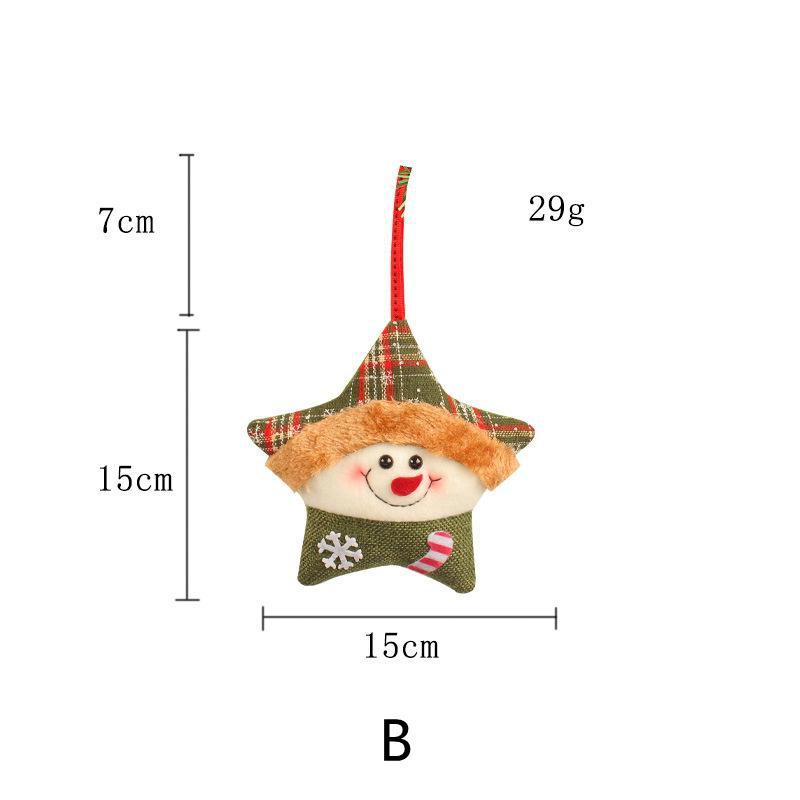 Christmas Santa Claus Elk Doll Christmas Tree Creative Decorations Pentagram Pendant Plush Toys