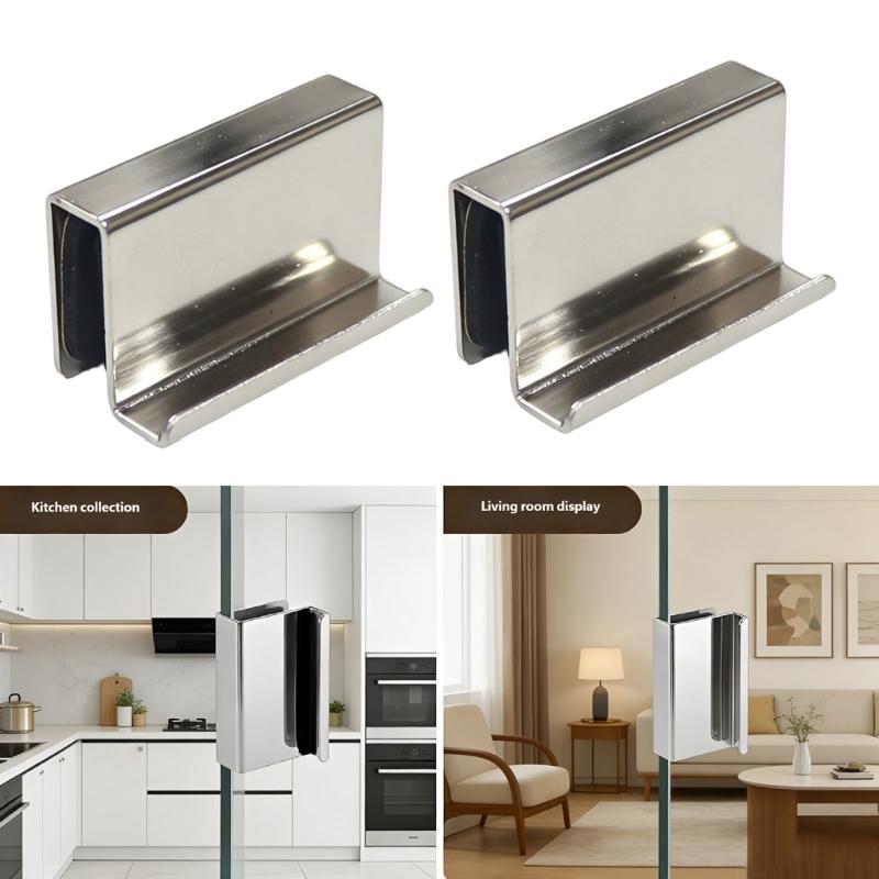 Set di 4 Maniglie per Vetro Facili con Foro in Metallo Robusto Maniglia Moderna per Porta in Vetro Perfetta per Ante di Armadi e Guardaroba