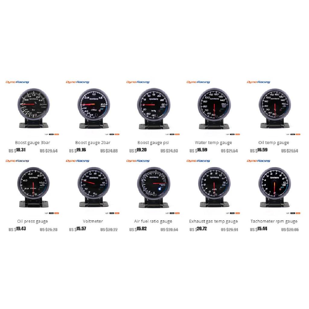 Dynoracing 60MM Black Face Oil Temp Gauge 50-150C White/Amber Light Peak Function Oil Temperature Gauge Car Meter with Sensor