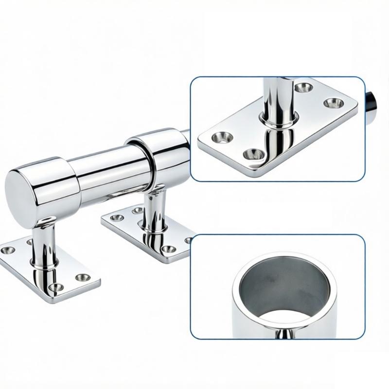 Stainless Steel Boat Rail Base Fitting 32 Mm Round Tube Mount Bracket with 4 Hole Base for Handrail Installation