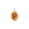1 Piece 304 Stainless Steel Birth Month Flower Charms Enamel Oval Flower Clear Cubic Zirconia Pendants DIY Necklace 20mm X 11mm