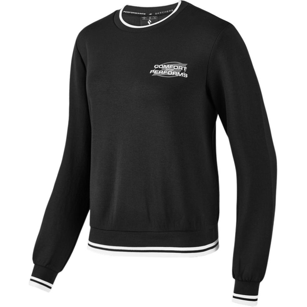 Skechers Basic Sports Series Comfortable Casual Warm Hoodie Women hoodies Carbon-Black P424W141-0018 S