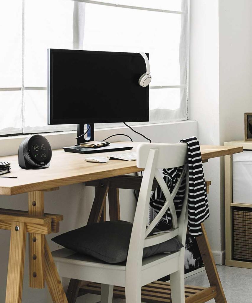 Braun Digital Table Clock BC24B Black