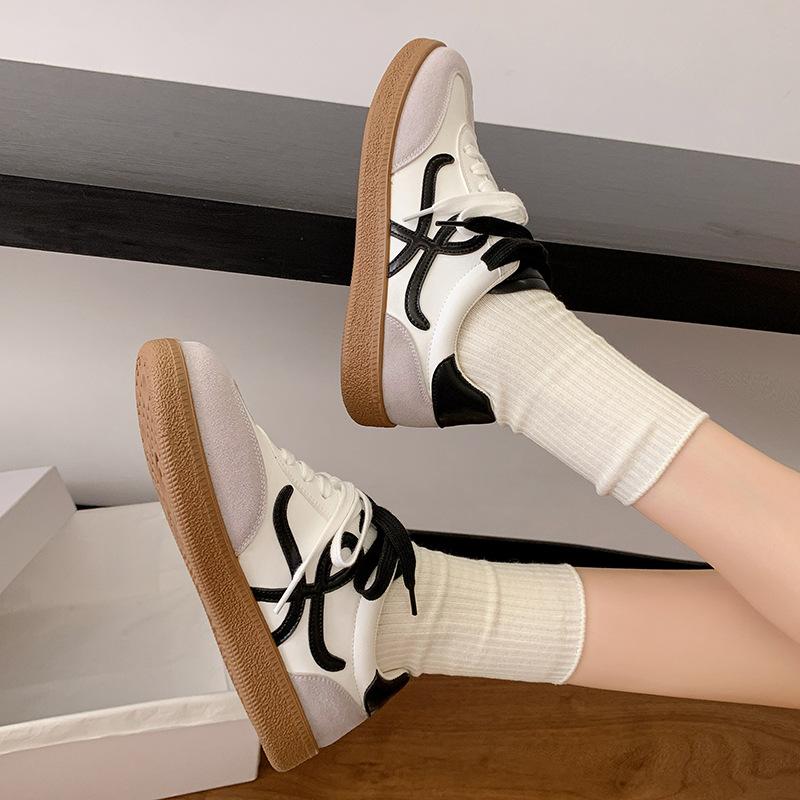 Flat low board shoes women's 2025 autumn new non-slip casual single shoes lace-up non-slip versatile German training shoes