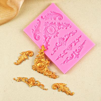 Yousheng 3Pcs Baroque Style Silicone Mold Flexible Non-Stick Flower Lace Mold Fondant Chocolate Decorating Tools for Wedding Birthday