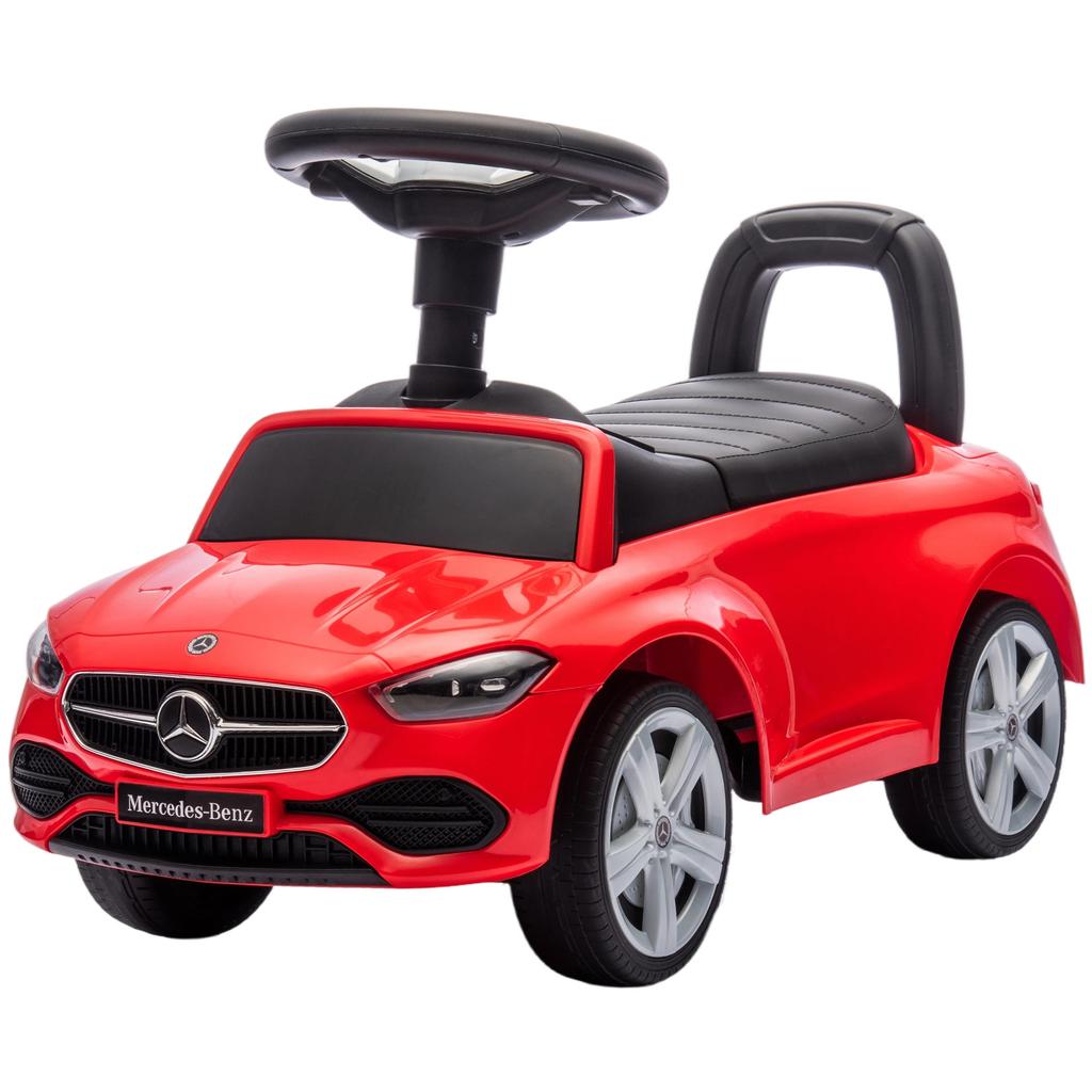 Official Mercedes-Benz Ride On Car, Foot To Floor Sliding Walker with Horn, Engine Sounds and Under-Seat Storage, Red
