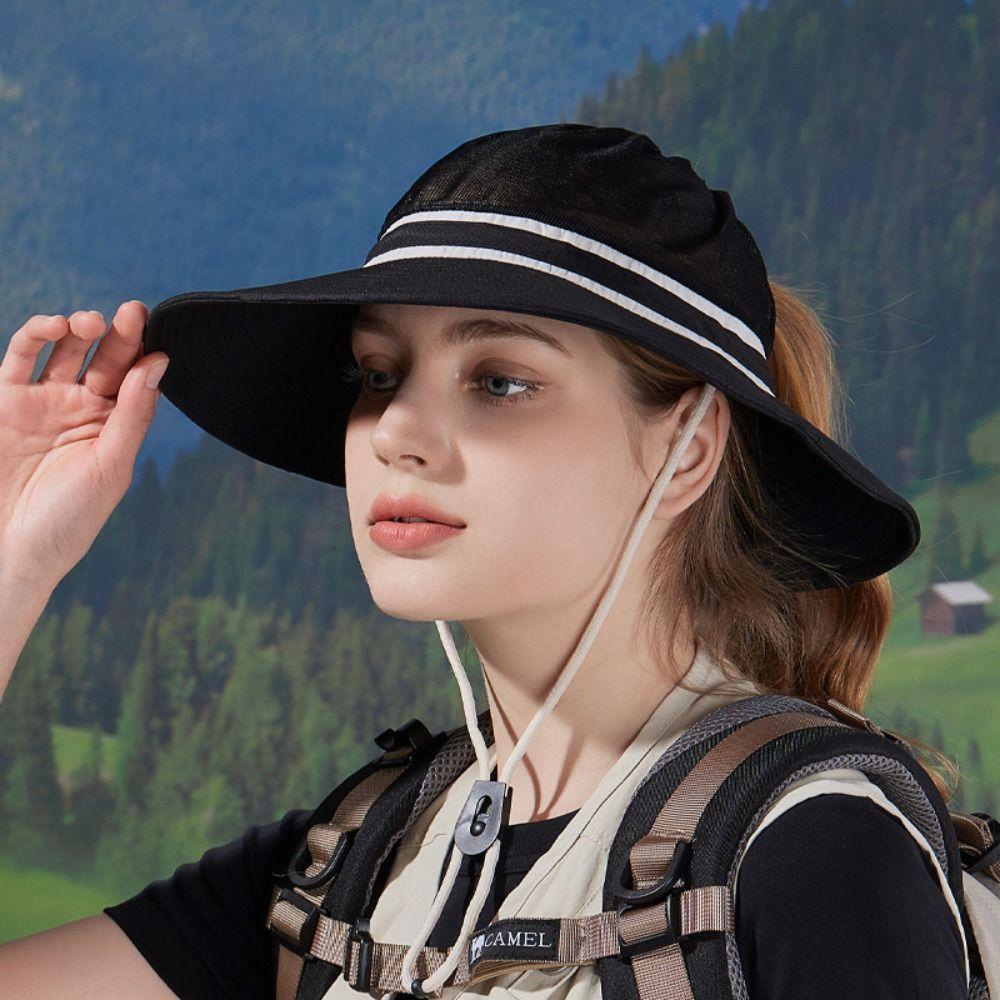 

УФ-защита рыболовная шляпа пустой верх открытый солнцезащитный кепка модная рыболовная кепка пляж чёрный