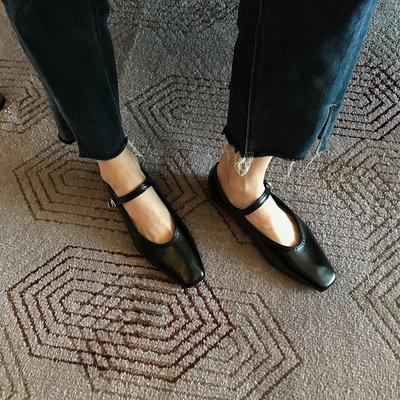 Shallow Mouth Small Square Head Mary Jane Shoes Women 'S Gentle Retro Pu Leather Shoes