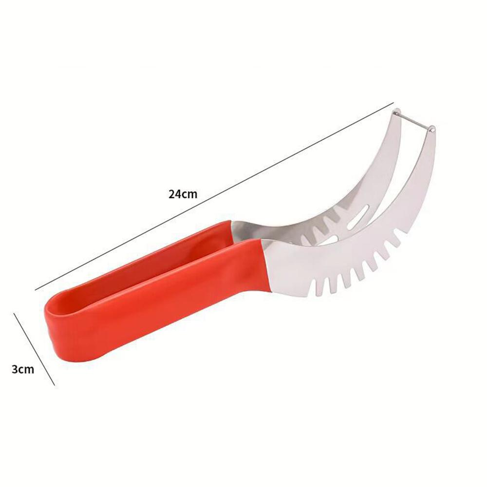Watermelon Slicer Cutter Stainless Steel Color Non-slip Plastic Wrap Handle Not Hurt Hands Cantaloupe Kitchen Fruit Cutting Tool