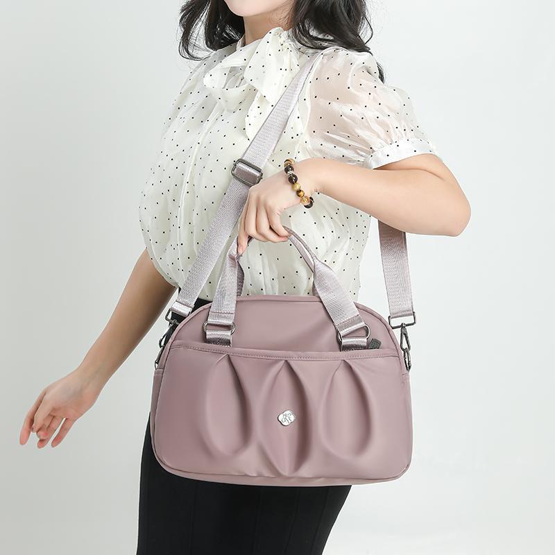 Women's Shoulder Bag Nylon Handbag Lightweight Multi-Layer Waterproof Crossbody Bag