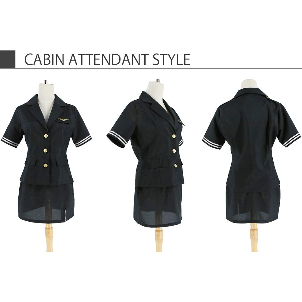 Brightlara Halloween Cosplay Uniform Costume, Cabin Attendant Costume, ptc17266w-M