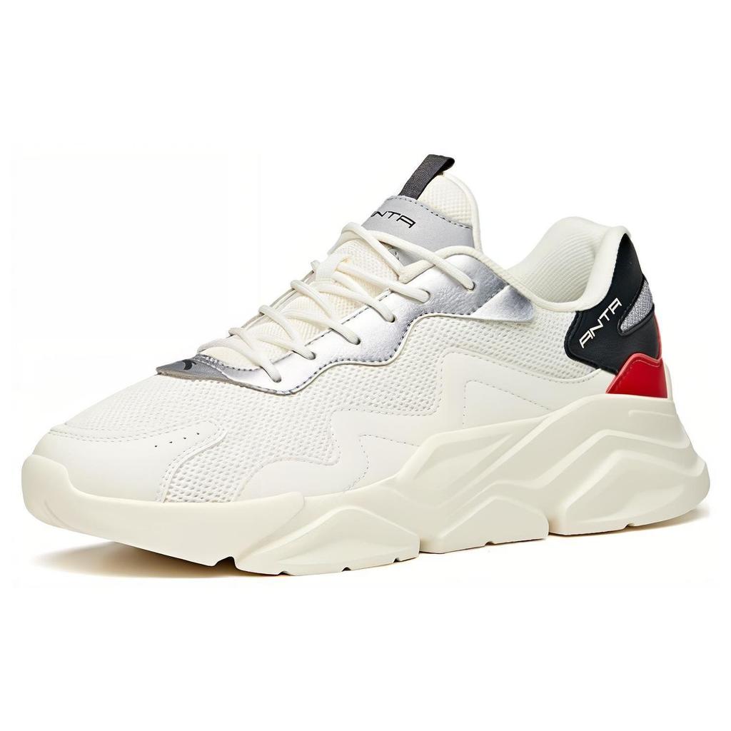 Anta Life Collection Slip Resistant Abrasion Resistant Low top Casual Shoes Men's White Red 912048820-9