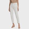 Yellow Floral High-Waist Slim Light Apricot Denim Nine-Point Jeans for Women - 2025 European & American Spring Style.