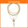 Chic Multi-layer Key Lock Necklace Fashion Forward Geometric Alloy Statement Piece