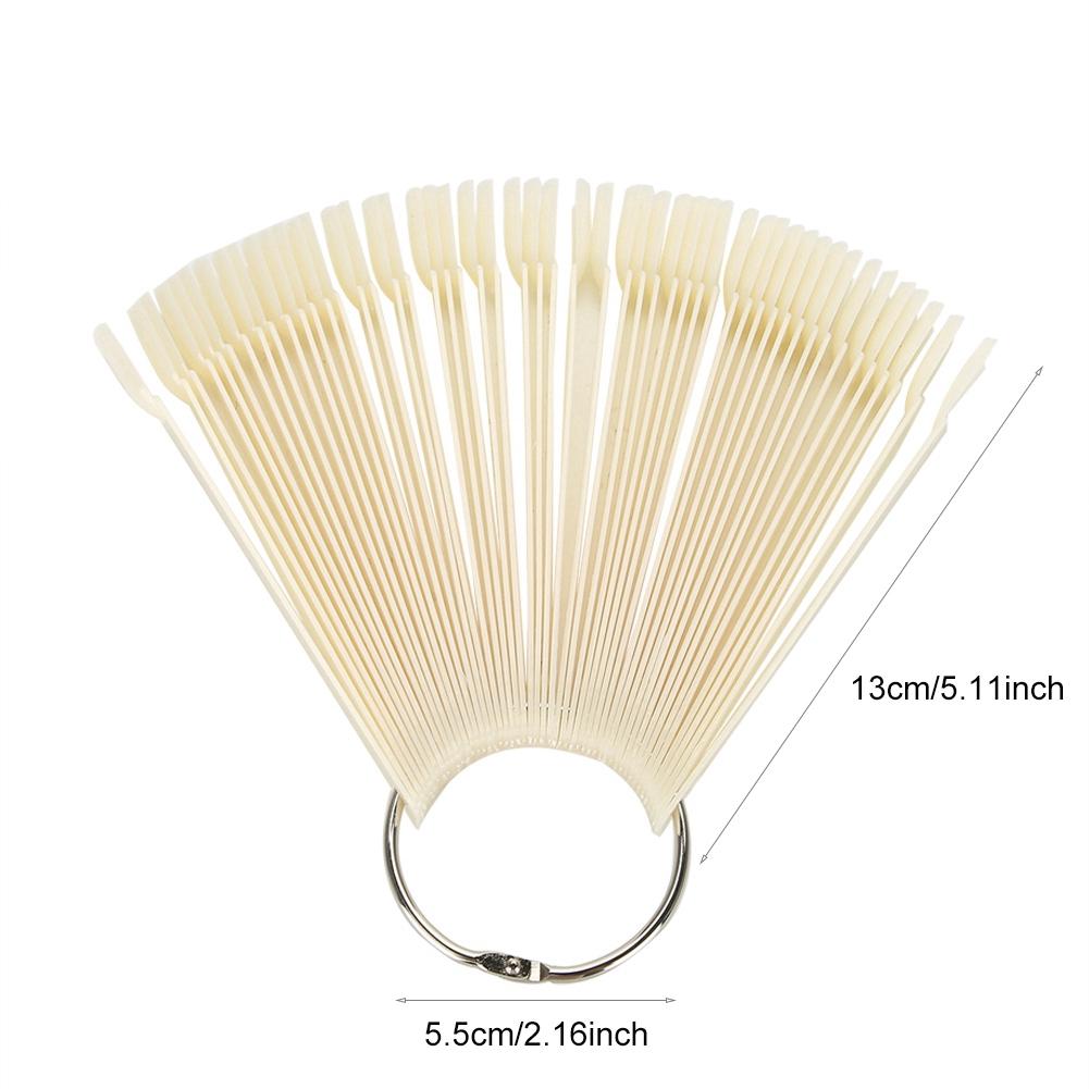100Pcs Celsius Bag Fan False Nail Tip Stick Manicure Polish Gel Display Practice Tools(White)