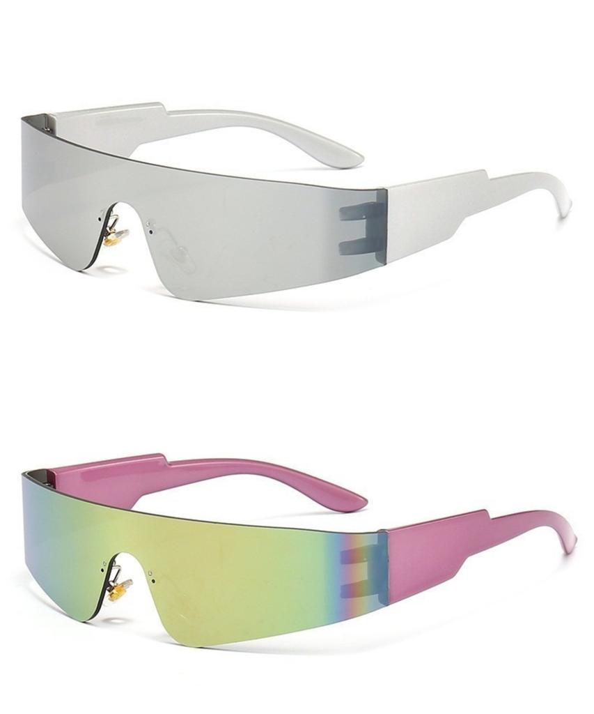 Punk One Piece Sunglasses Goggle New Y2k Rimless Sun Glasses 2000's Shades Eyewear UV400 Female Designer  Eyeglasses