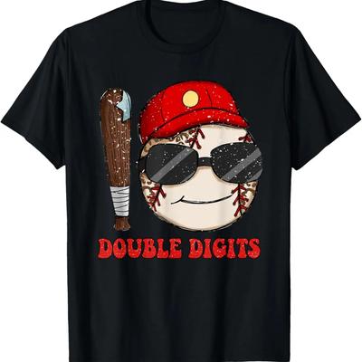 Ten Year Old Birthday Double Digits 10th Birthday Baseball T-Shirt