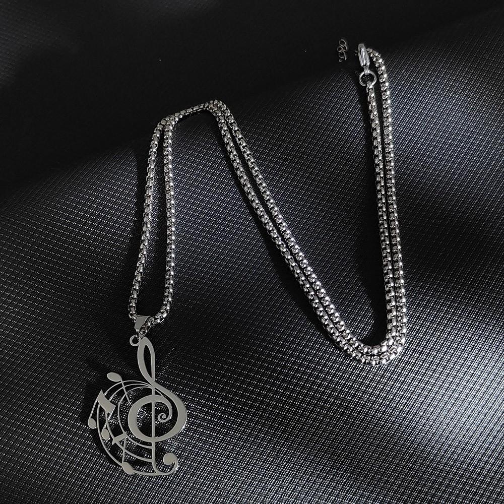 Lightweight Treble Clef Necklace Hollow Design Musical Note Charm Pendant Jewelry  Music Lovers