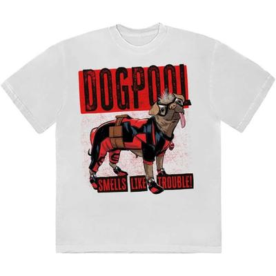 Deadpool Dogpool Smells Like Trouble T Shirt White
