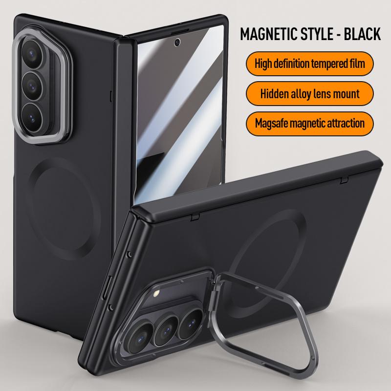 

Magnetic Hinged Holder Msgsafe Case For For Samsung Galaxy Z Fold 7 zfold7 With Tempered Glass Wireless Charging Shockproof Cover For Galaxy Z Fold7