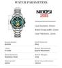 NIBOSI Watch Watch Hand Watch Business Chronograph Big Face Brand Stylish Casual Metal Band Stainless Steel Analog Skeleton Gentleman Luxury Gift