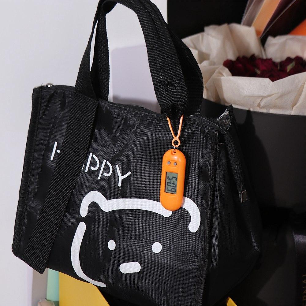 Key Display Digital Electronic Clock Keychain Oval Watch Mini LED Digital Clock  Backpack