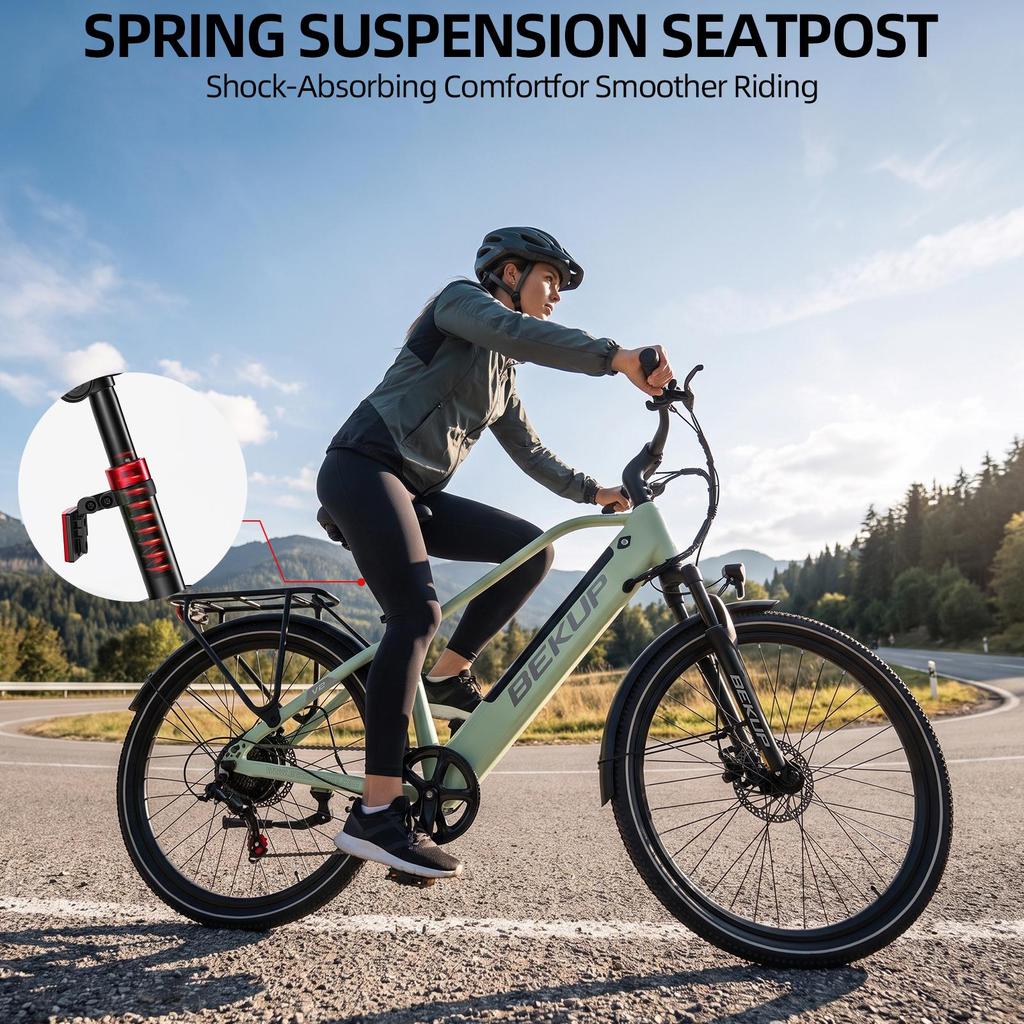Bici Elettrica da Città BEKUP V2 Velocità Massima Assistita 25 km/h Autonomia Assistita sui Pedali 75 km Potenza Nominale Motore 250W Carico Massimo 125 kg