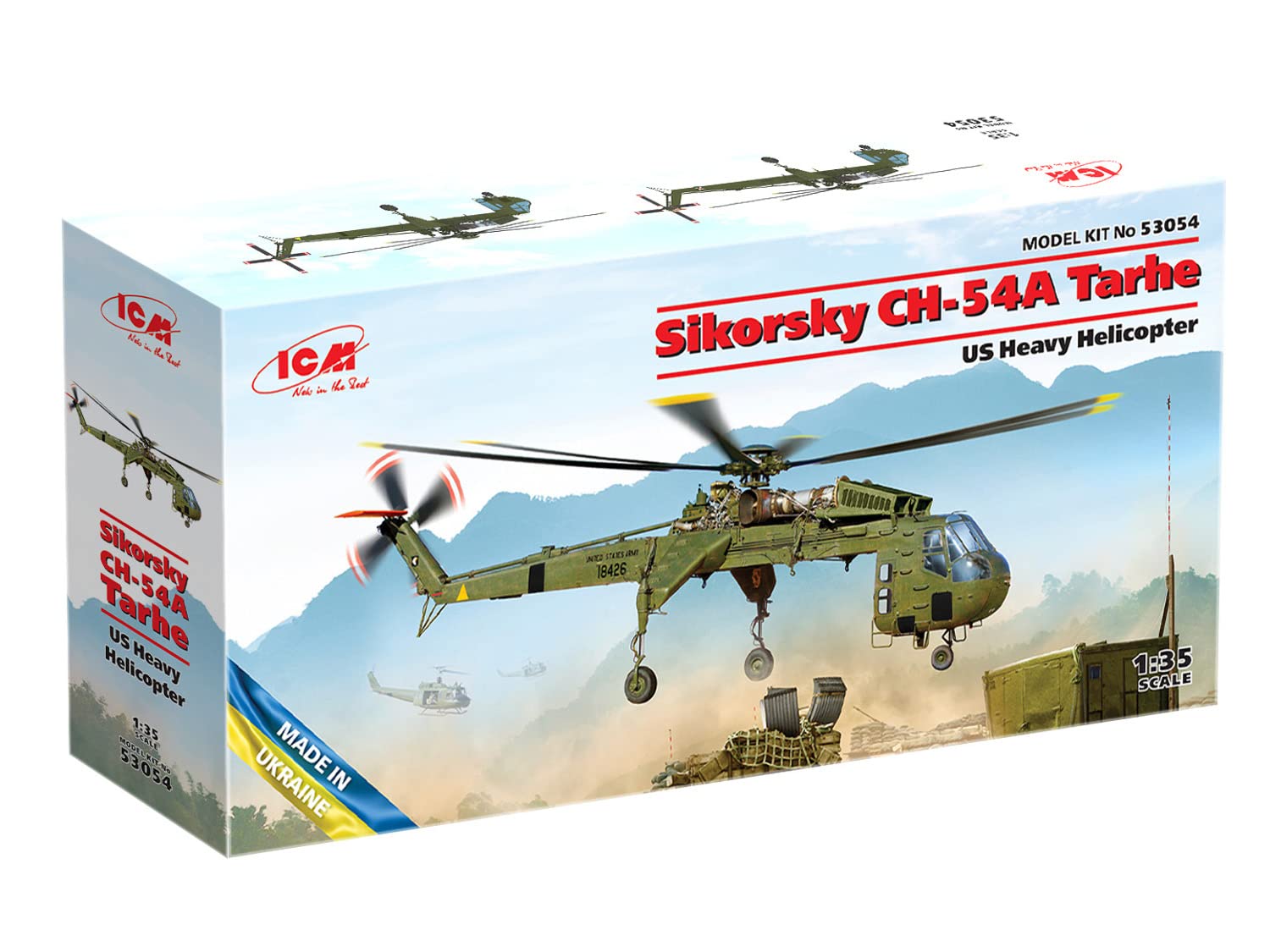 

Важкий транспортний вертоліт армії США ICM Sikorsky Tarhe Plastic Model 53054 1/35 CH-54A