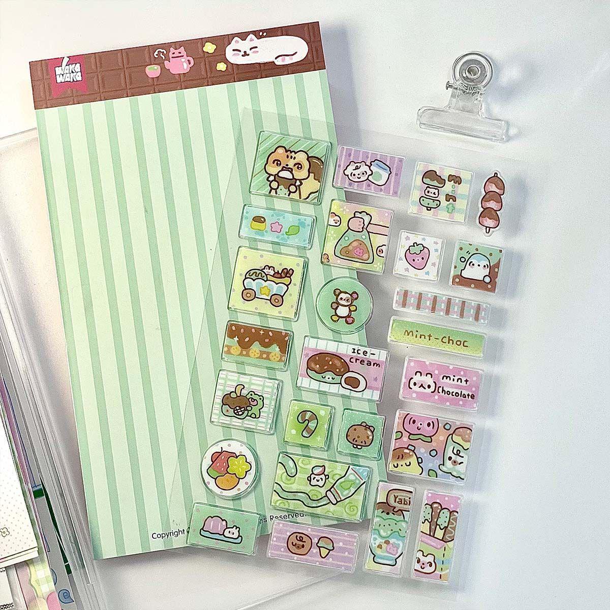 Glitter Blister 3D Stickers: Custom Journals & Cute DIY Collage Stamps No Size