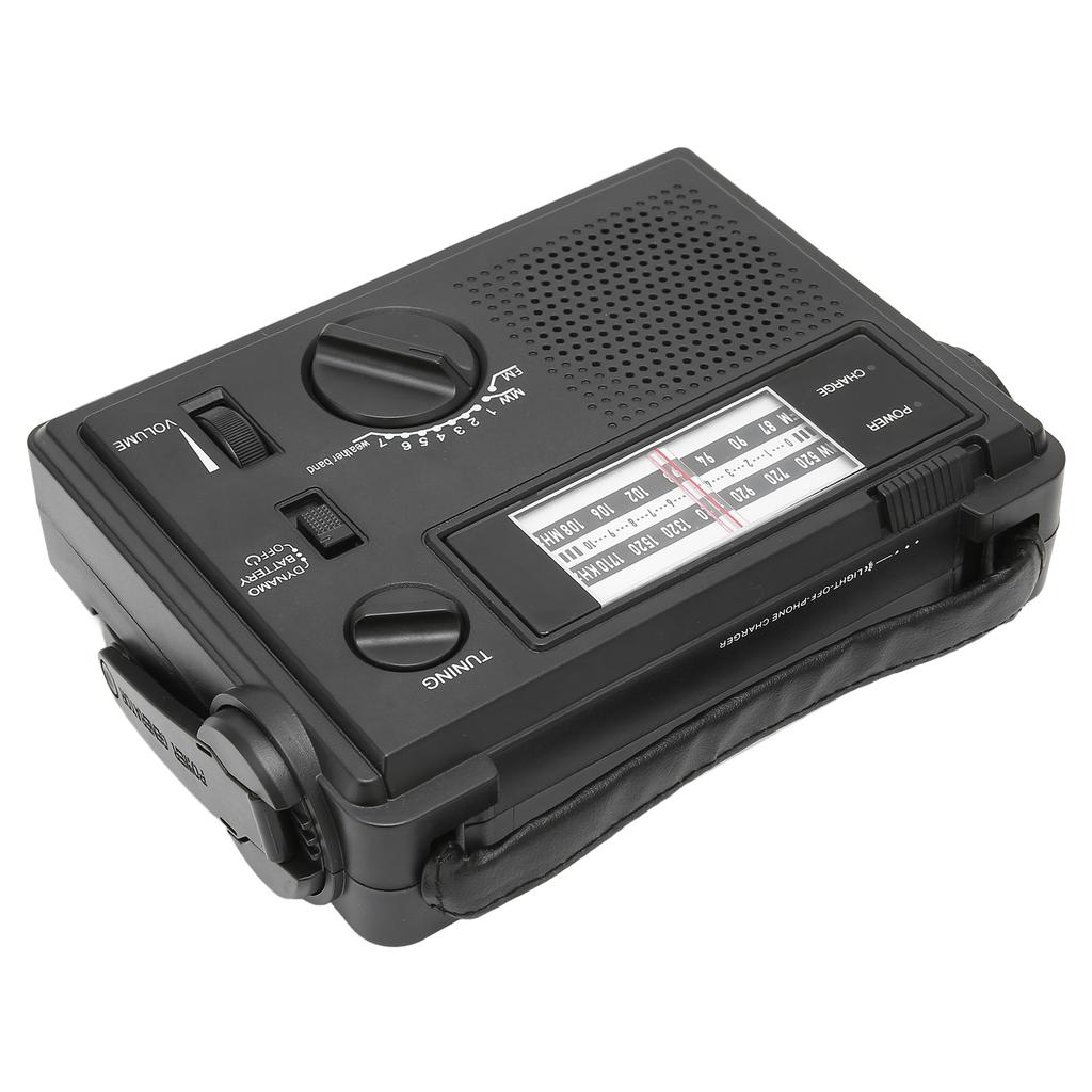 Crank Radio Portable FM AM WB Band Multi Powered Emergency Radio with LED Light for Outdoor Camping