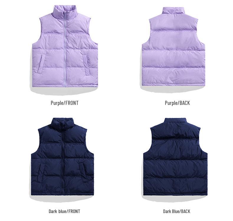 2025 Autumn/Winter Casual Pure Color Warm Down Vest Cape