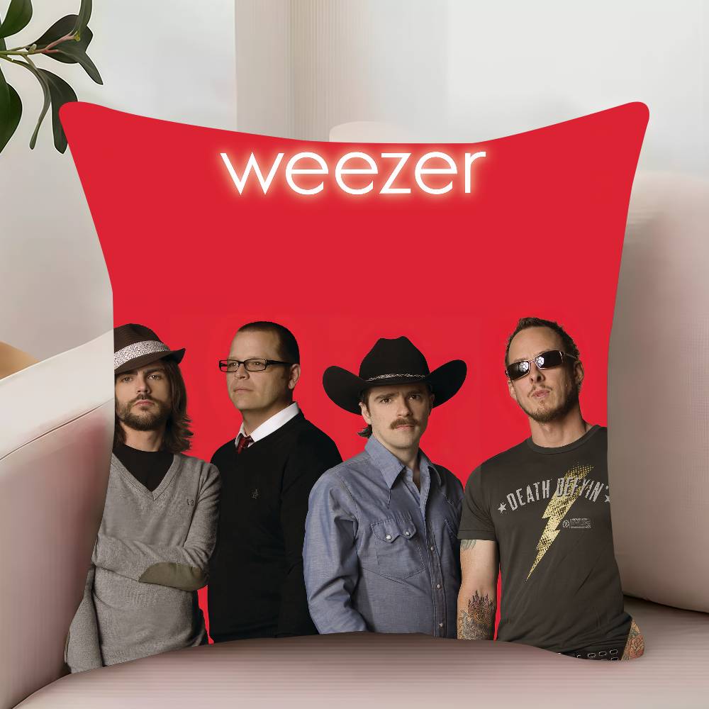 Band W-Weezer Pillow Case Decor Protective Covers Comfortable soft for Sofa Living Room Home office