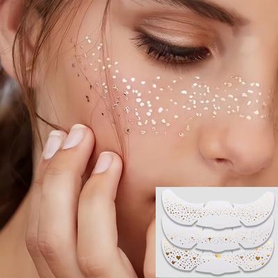 Bronzing Tattoo Sticker Face Sticker Metal Freckle Face Sticker Waterproof Glitter Little Star Performance Dance Sticker