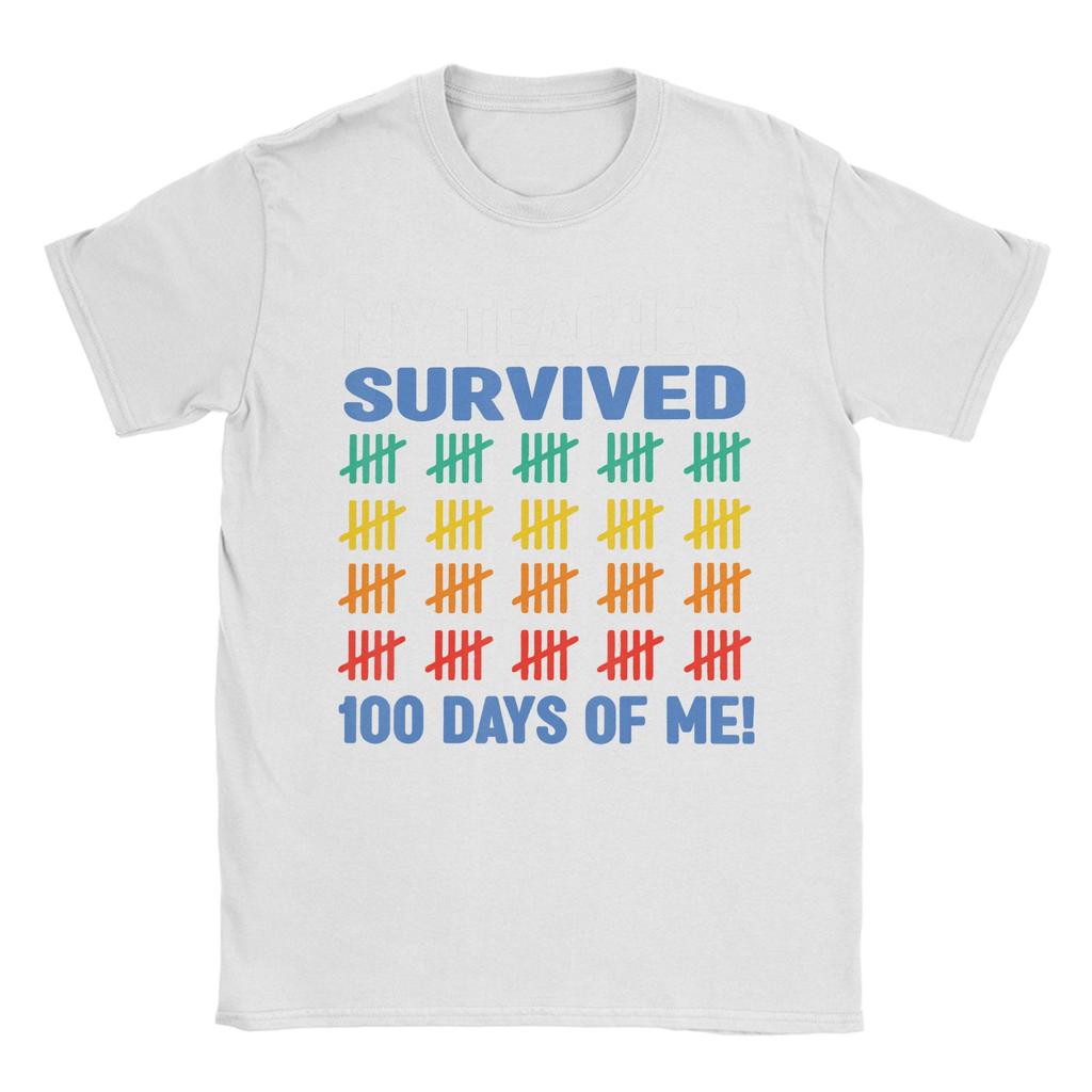 100 Days of School 100th Day of School TShirt Summer Fashion TShirts Unisex Cotton ONeck Plus Size Top Tees Y2K Retro Tops