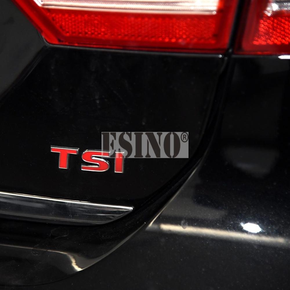 Car Styling 3D TSI ABS Adhesive Emblem Rear Trunk Badge Fender Sticker Car Body Decal for Volkswagen Golf Passat Tiguan Touareg