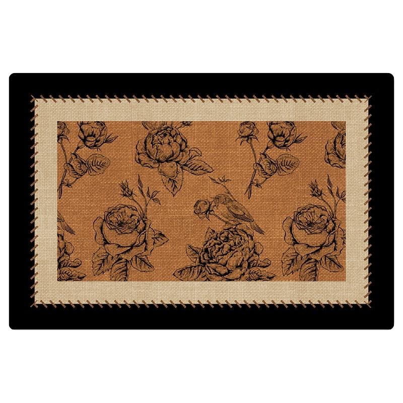 Retro Entrance Door Mat Anti Slip Door Mat Entrance Foyer Living Room Carpet Dirt Resistant Floor Mat