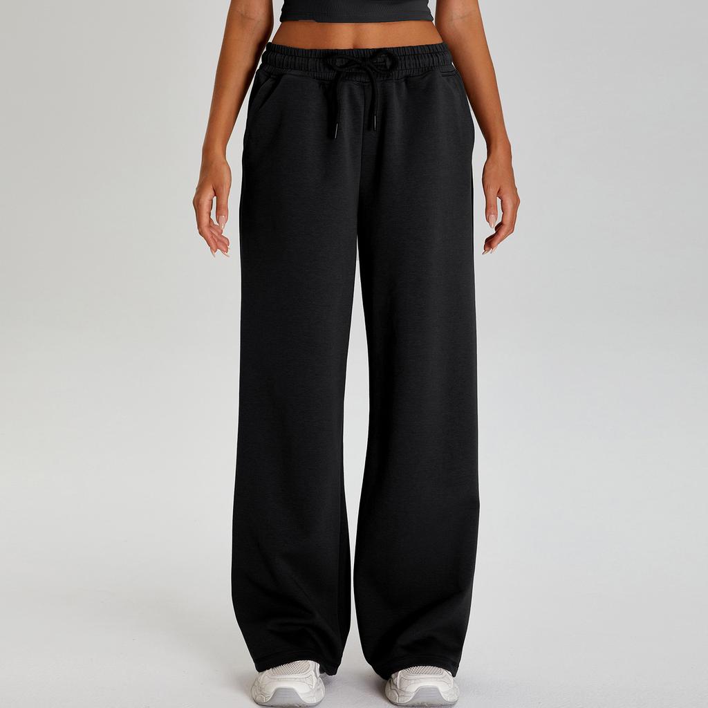 New Casual Versatile Wide Leg Pants For Women'S Outdoor Sports, Elastic Drawstring Pants, Loose Yoga Fitness Pants