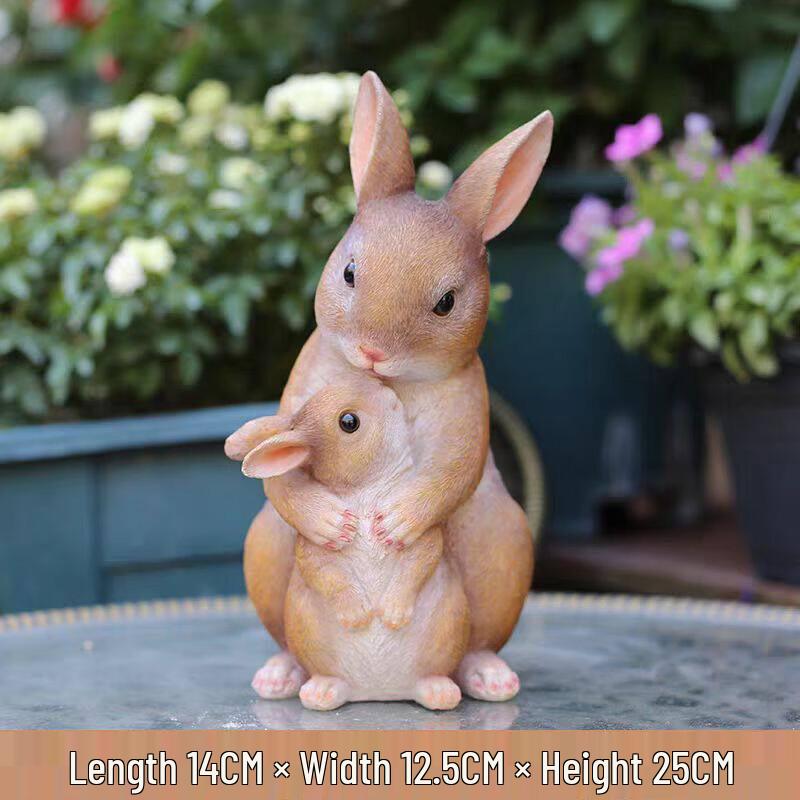 Cartoon Mother & Child Rabbit Garden Ornament